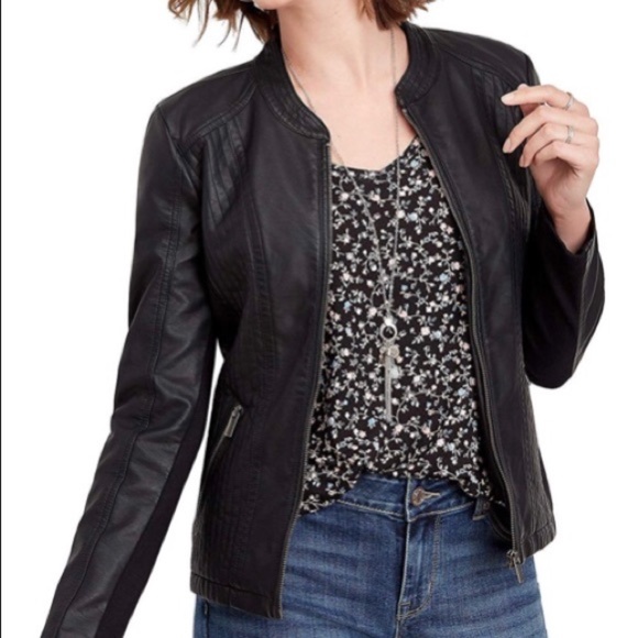 maurices black leather jacket